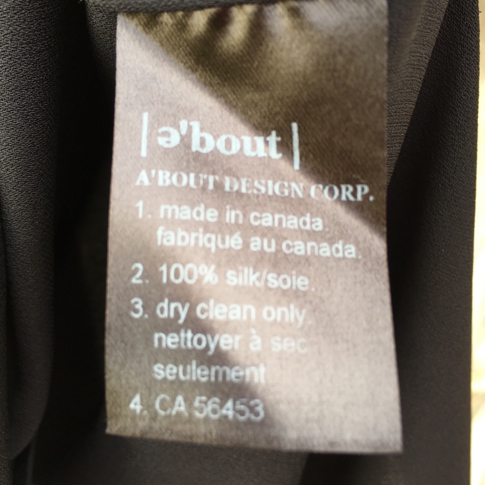 About Design Corp 100% Silk Tunic Blouse Black 12 - Picture 7 of 8